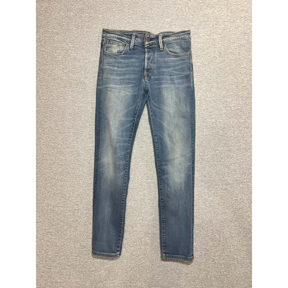 Jack & Jones Jeans Men 28x32 (28x30 Actual) Comfort Fit Mike Button Fly Blue